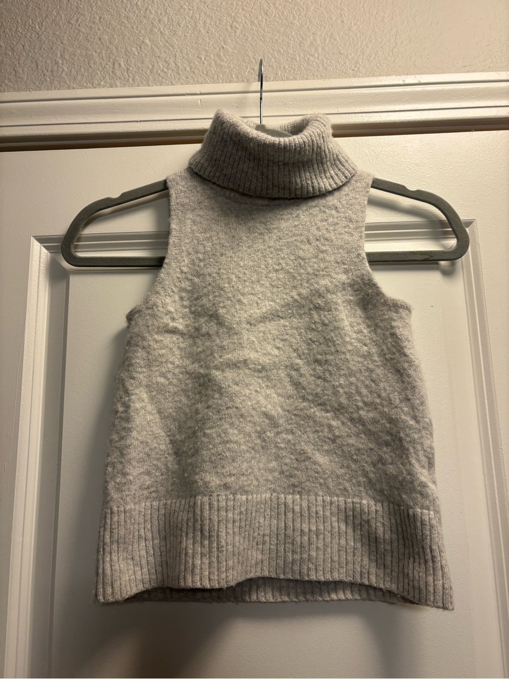 Madewell Light Gray Sleeveless Wool Blend Turtleneck Sweater Size XS